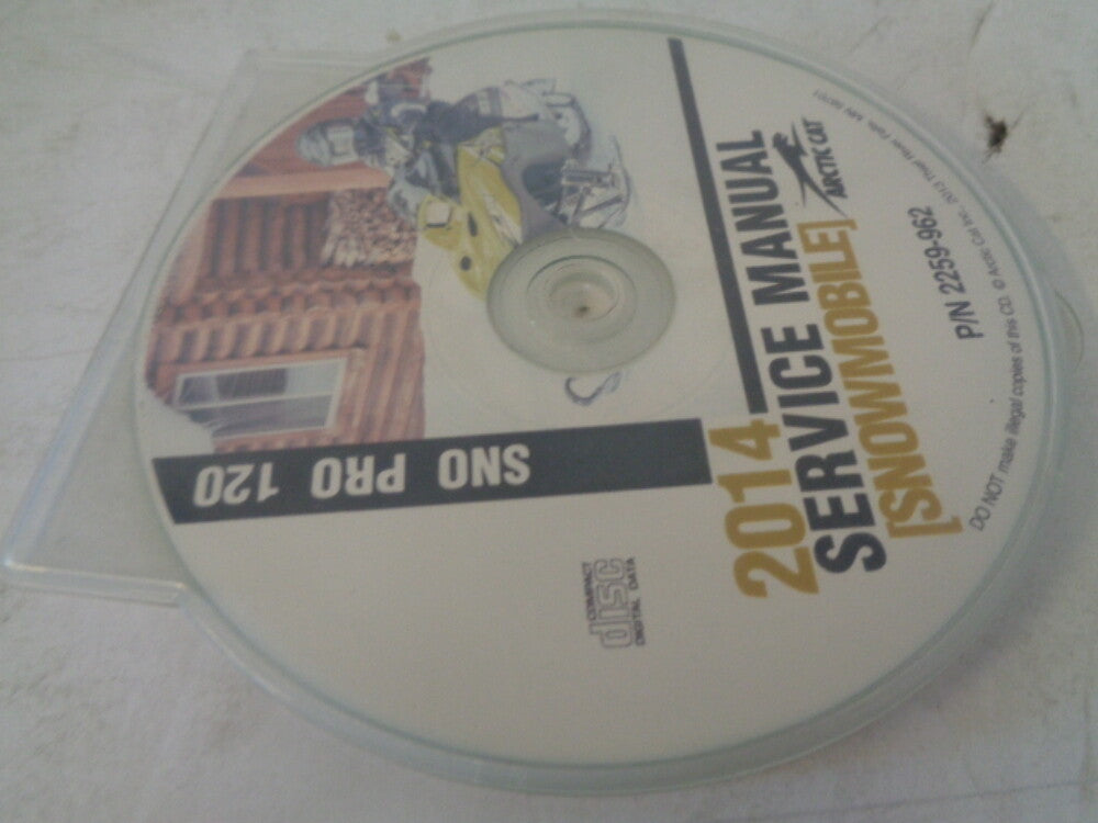 Arctic Cat Snowmobile 2014 Snow Pro 120 Service Manual CD Disc Part# 2259-962