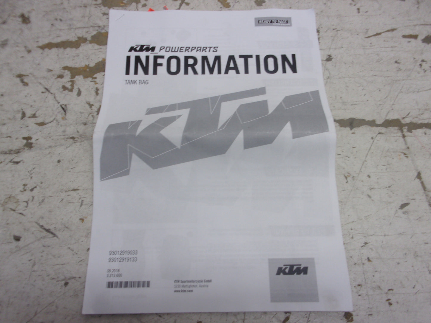 KTM Dirt Bike KTM Bag Mens Tank Duke 125 250 390 2017 2018 Part# 93012919033
