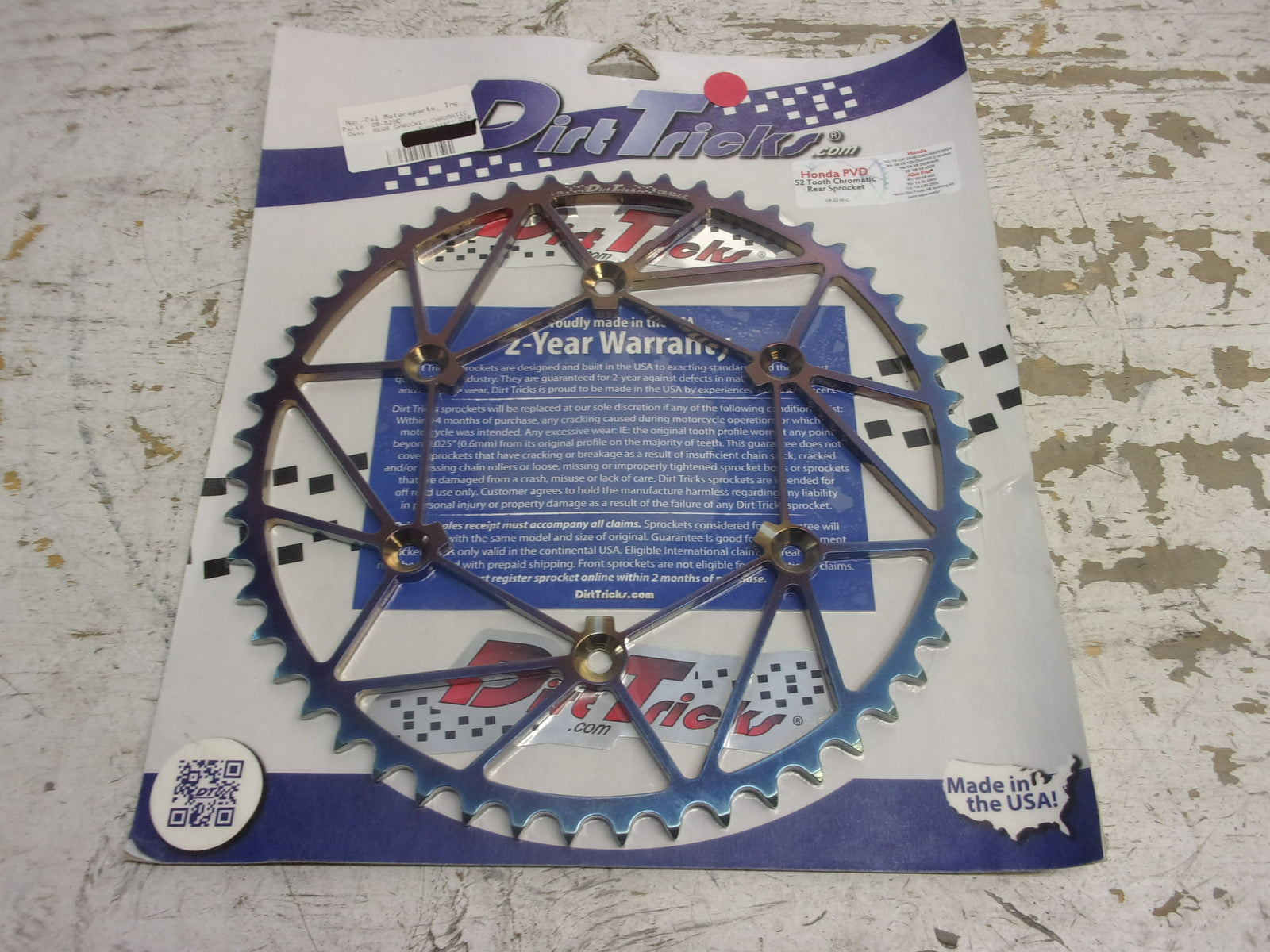 Honda Dirt Bike Dirt Tricks Zirconium Sprocket 52 Tooth Chromatic # CR-52-SE-C