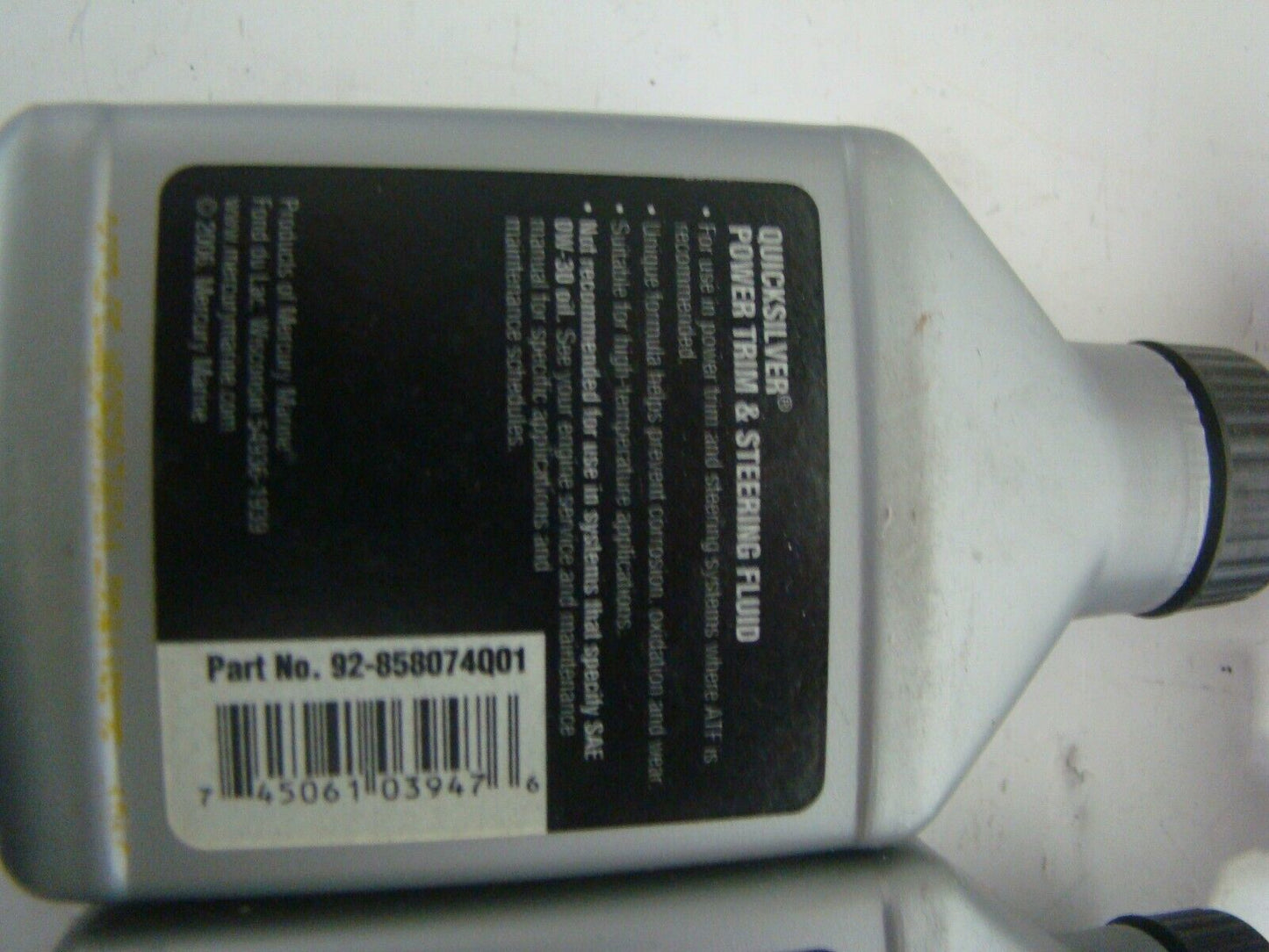 OEM Mercury Quicksilver Power Trim & Steering Fluid 8oz Bottle with Needle Top