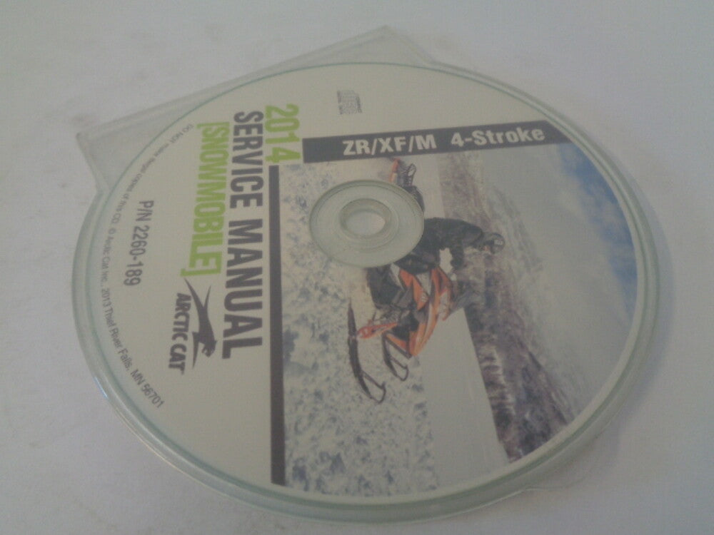 Arctic Cat Snowmobile 2014 ZR/XF/M 4-Stroke Service Manual CD Disc # 2260-189