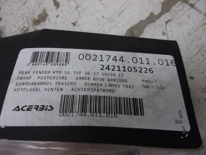 Acerbis Orange Rear Fender for KTM 2016-17 250 350 450 SXF XCF Part# 2421105226