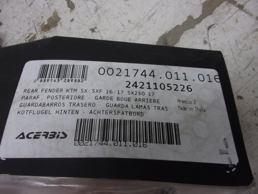 Acerbis Orange Rear Fender for KTM 2016-17 250 350 450 SXF XCF Part# 2421105226