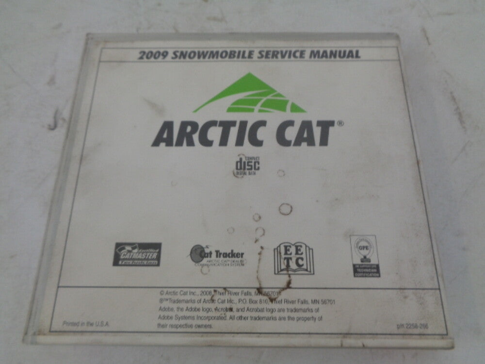 Arctic Cat 2009 Snowmobile Service Manual CD Disc Part# 2258-266