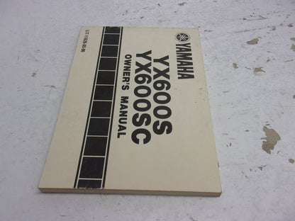 Yamaha Owners Manual 1986 YX600S YX600SC LIT-11626-05-06