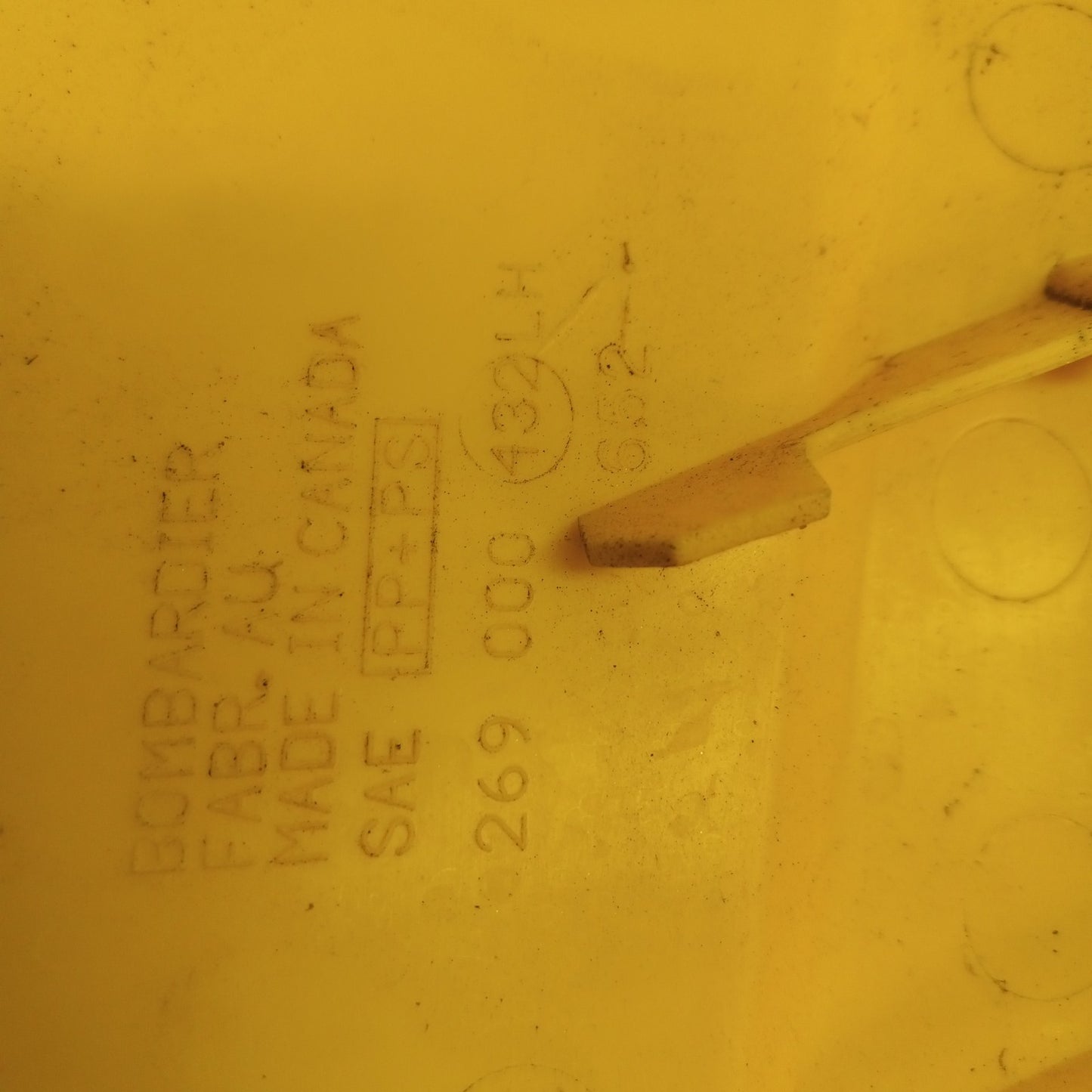 Sea Doo Bombardier 2000-2001 XP OEM Yellow Left Side Frame Cover Part# 269000652