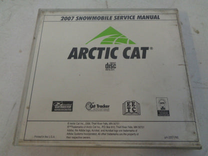 Arctic Cat 2007 Snowmobile Service Manual CD Disc Part# 2257-765