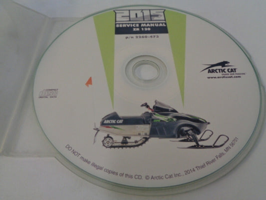 Arctic Cat Snowmobile 2015 ZR 120 Service Manual CD Disc Part# 2260-473