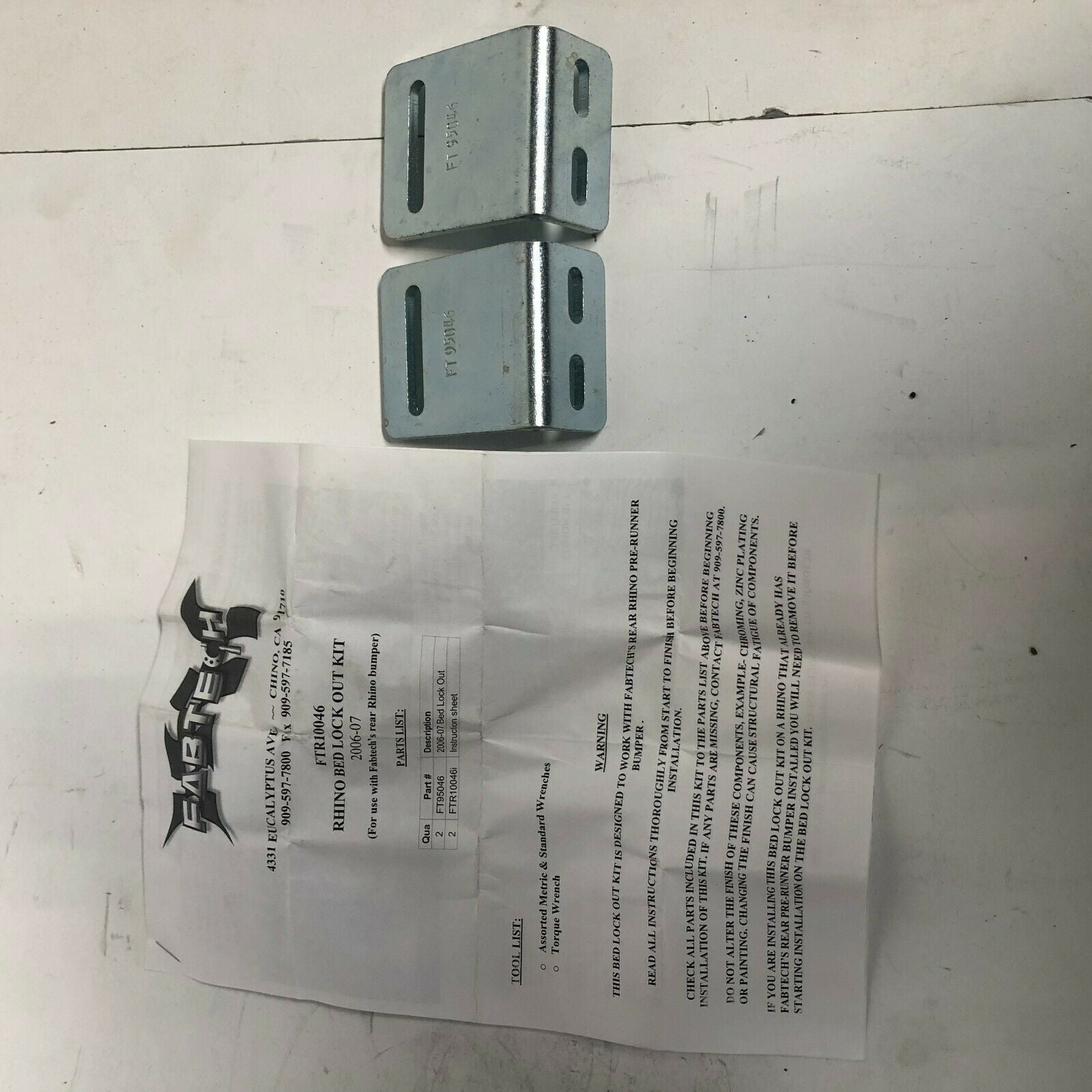 Fabtech Rhino Bed Lock Kit FT95046 FTR10046i Part# FTR10046 OEM NEW
