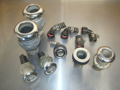 Bilge Fitting Set Plastic Chrome (11 Pieces)