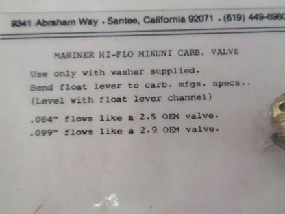 Kawasaki Stand Up Jet Ski NEW Mariner Hi Flo Mikuni Carburetor Valve # 6305