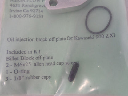 Kawasaki Jet Ski ZXI 900 NEW Megaflow Oil Injection Block Off Plate Kit