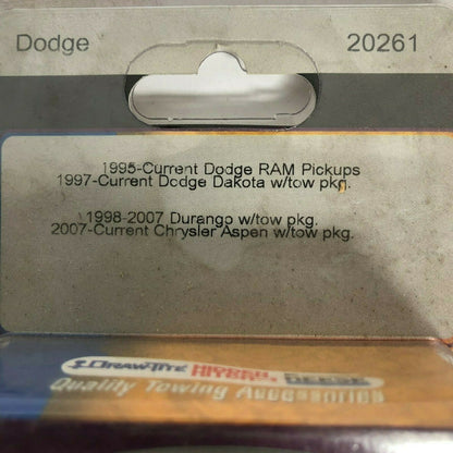 Tow Ready Dodge Chrysler Single Plug Brake Control Wiring Adapter Part# 20261
