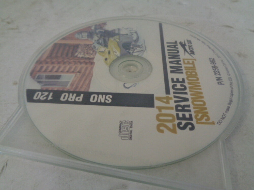Arctic Cat Snowmobile 2014 Snow Pro 120 Service Manual CD Disc Part# 2259-962