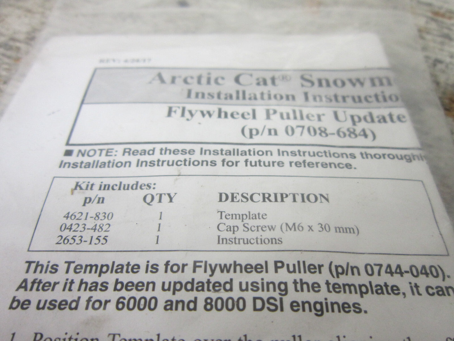 Arctic Cat OEM Service Tool : Flywheel Puller Assembly Part# 0708-684