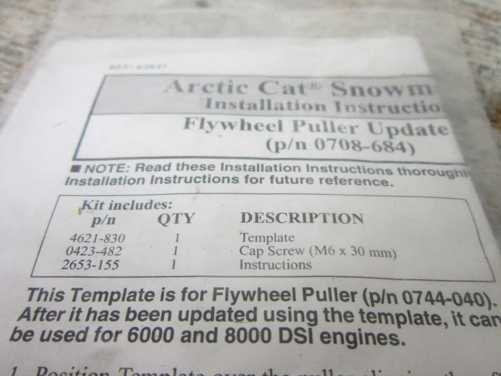 Arctic Cat OEM Service Tool : Flywheel Puller Assembly Part# 0708-684