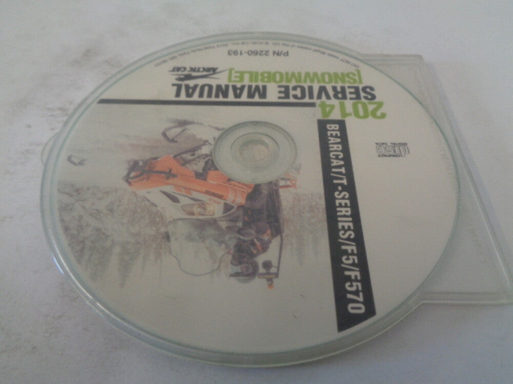 Arctic Cat Snowmobile 2014 Bearcat / T / F5 Service Manual CD Disc Part 2260-193
