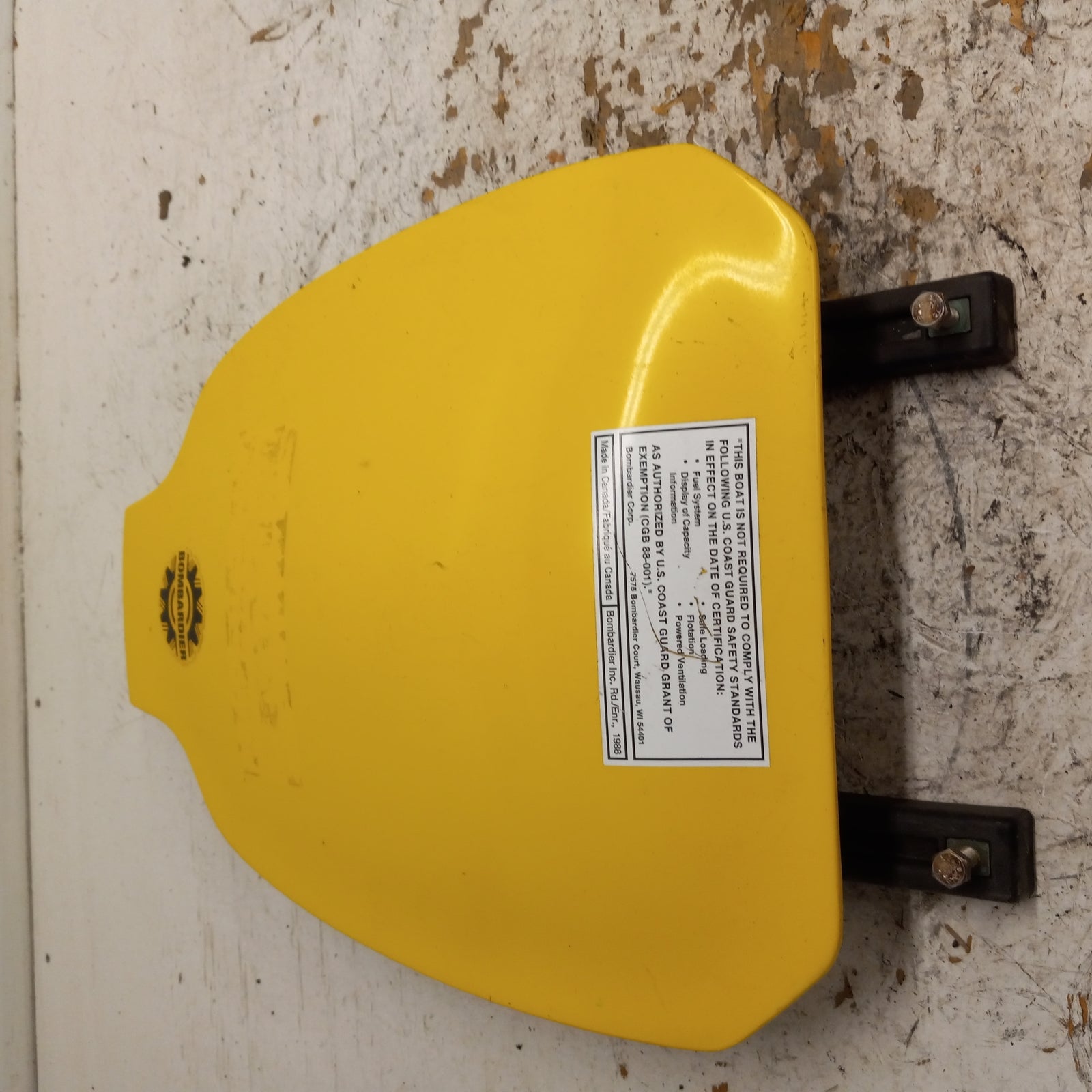 SeaDoo Bombardier 2002-2004 XP DI OEM Yellow Rear Access Cover Part# 269501153