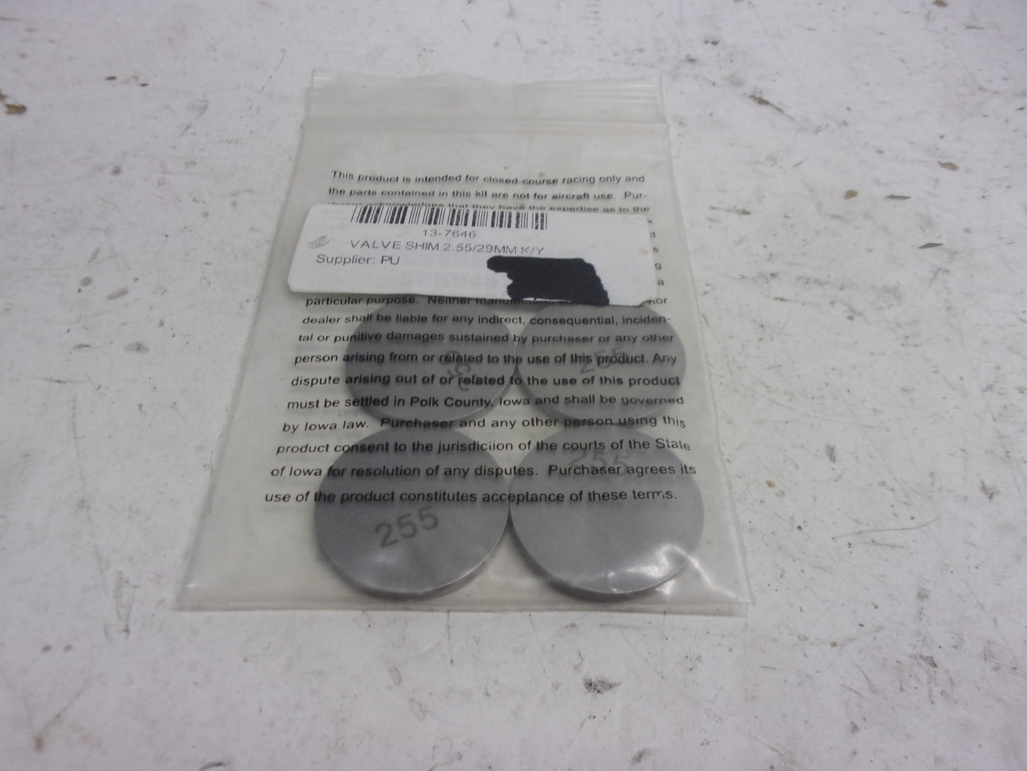 K&L Supply - 13-7646 - 29.00mm Valve Shim Refill, 2.55mm (5 Pack) Part# 13-7646