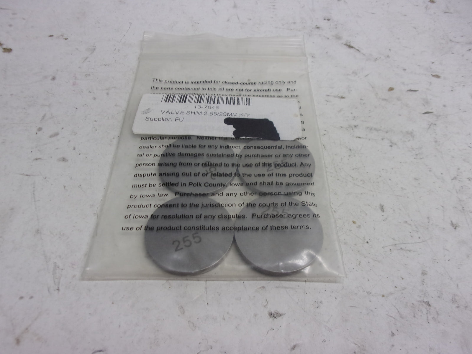 K&L Supply - 13-7646 - 29.00mm Valve Shim Refill, 2.55mm (5 Pack) Part# 13-7646