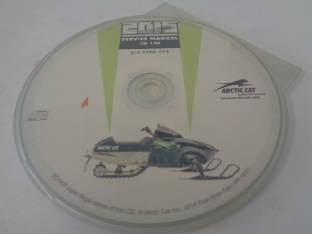 Arctic Cat Snowmobile 2015 ZR 120 Service Manual CD Disc Part# 2260-473