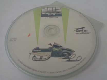 Arctic Cat Snowmobile 2015 ZR 120 Service Manual CD Disc Part# 2260-473