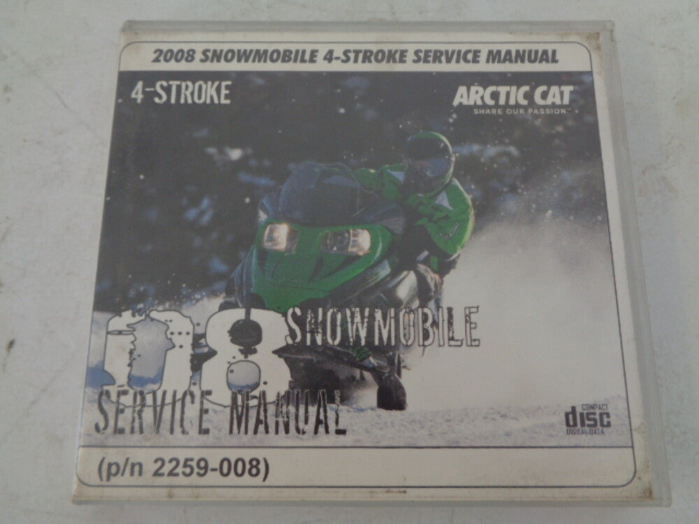 Arctic Cat 2008 4-Stroke Snowmobile Service Manual CD Disc Part# 2259-008