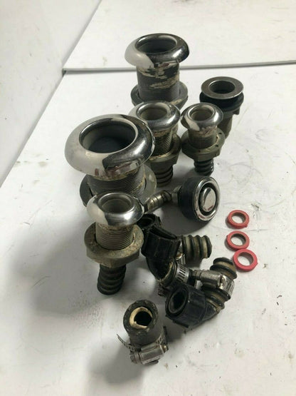 Bilge Fitting Set Plastic Chrome (11 Pieces)