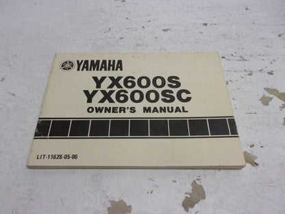 Yamaha Owners Manual 1986 YX600S YX600SC LIT-11626-05-06