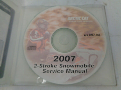 Arctic Cat 2007 Snowmobile Service Manual CD Disc Part# 2257-765