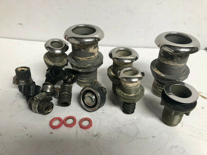 Bilge Fitting Set Plastic Chrome (11 Pieces)