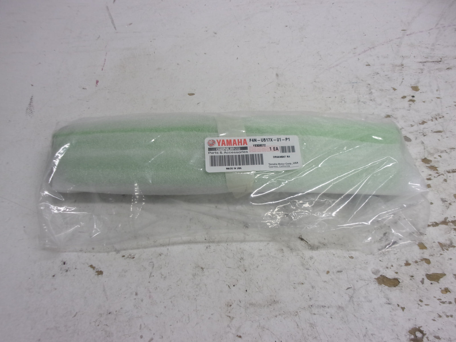 Yamaha 2023-2024 VX C/D/L OEM RH Green Ornament Assembly # F4N-U517X-01-98