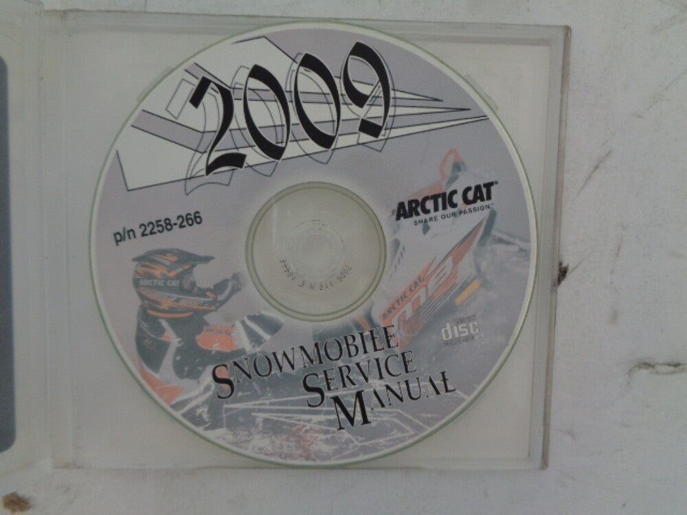 Arctic Cat 2009 Snowmobile Service Manual CD Disc Part# 2258-266