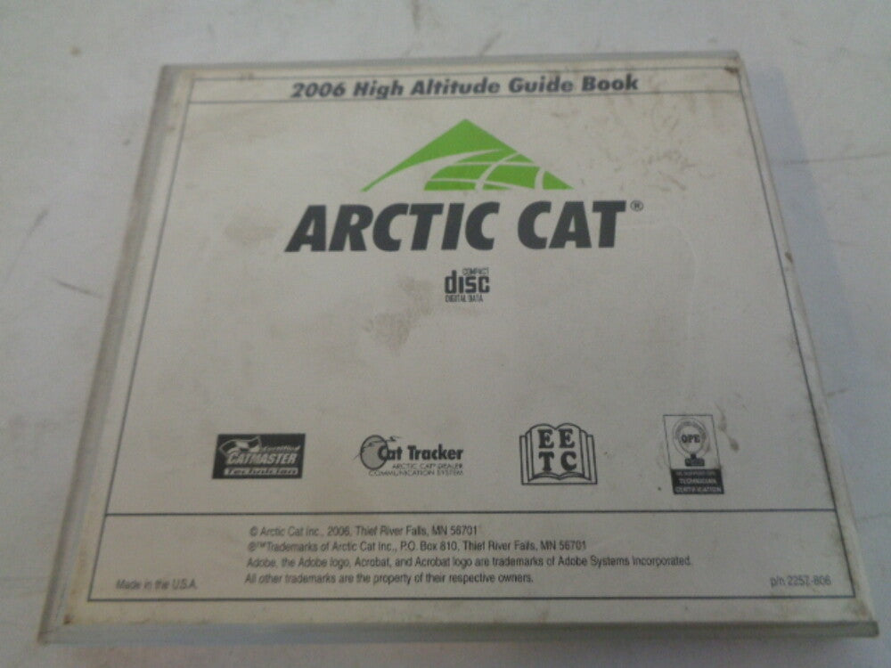 Arctic Cat 2006 Snowmobile High Altitude Guidebook CD / Disc # 2257-806