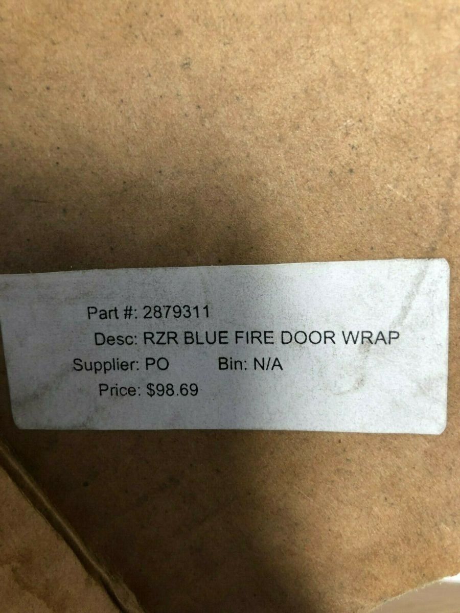 Polaris 2008-13 RZR 800 900 Blue Fire Door Wrap Decal Kit Part# 2879311 OEM NEW
