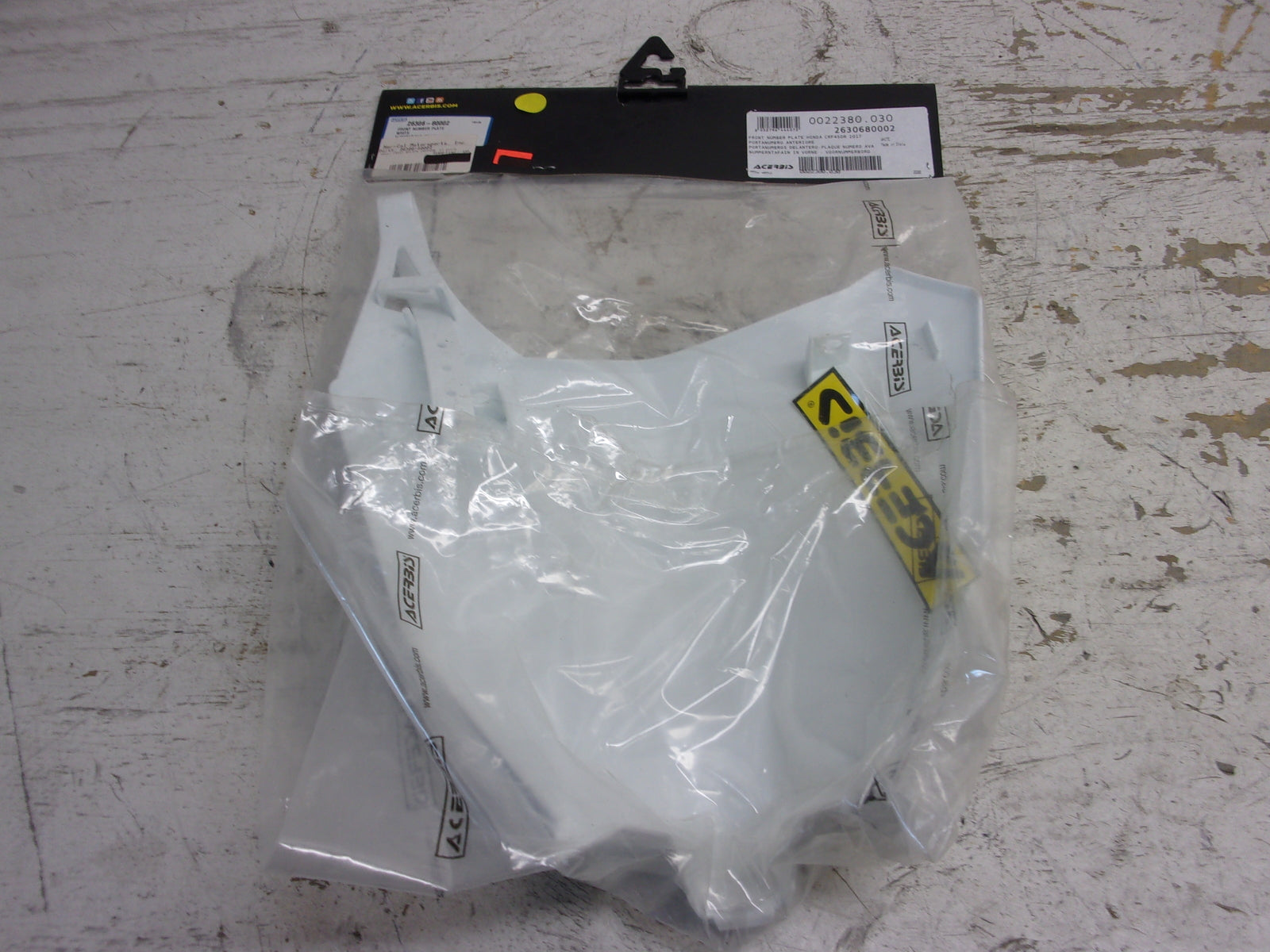 Honda 2017 CRF450R NEW Acerbis Front Number Plate Assembly Part# 26306-80002