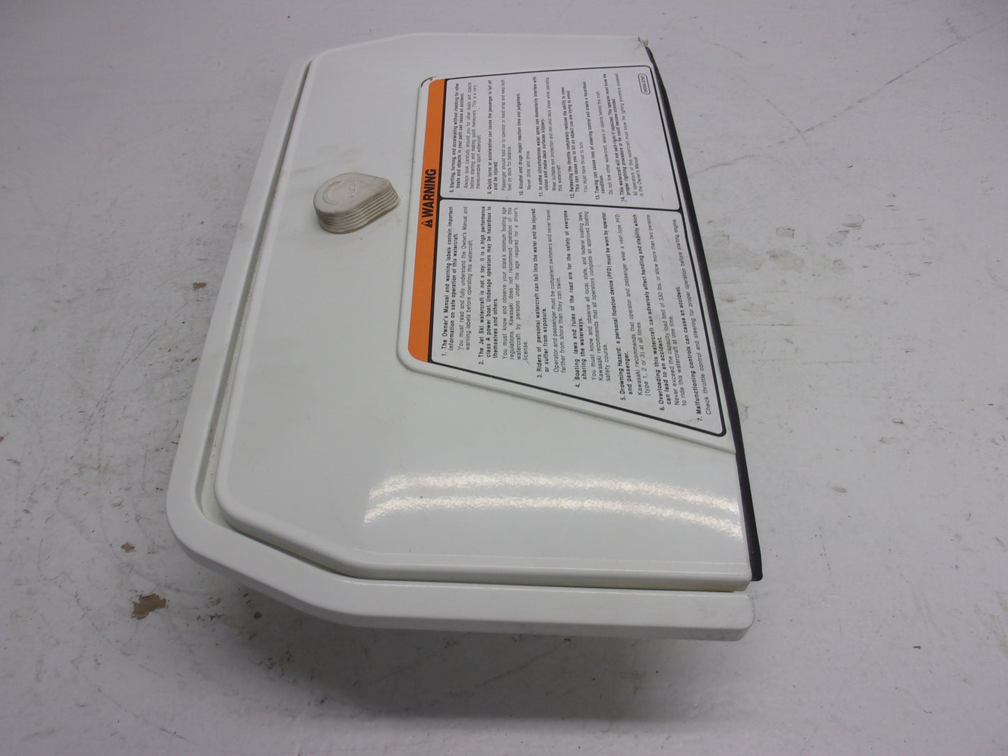Kawasaki Jet Ski 1989-1996 TS OEM White Glove Box + Lid Part# 39012-3708-8C