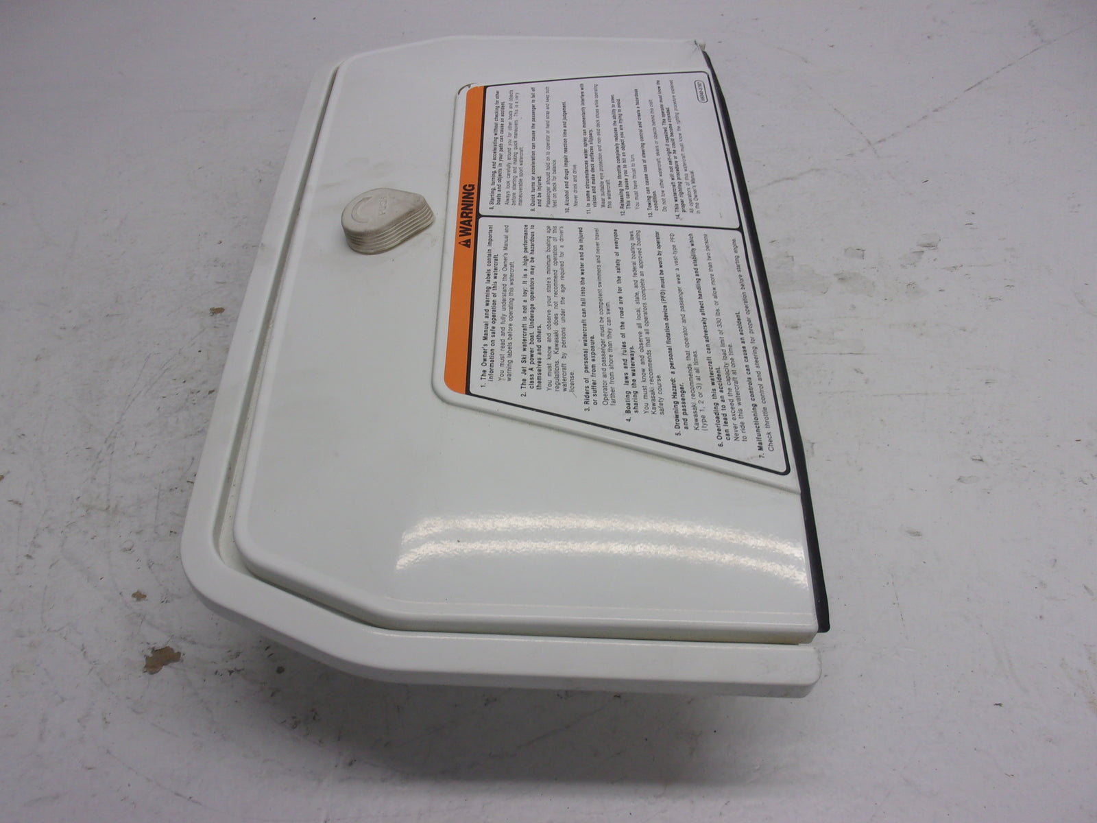 Kawasaki Jet Ski 1989-1996 TS OEM White Glove Box + Lid Part# 39012-3708-8C