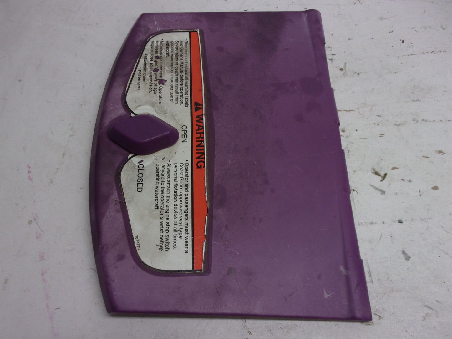 Polaris PWC Watercraft 1997 SLT 780 OEM Wild Grape Glove Box Lid # 5431602-237