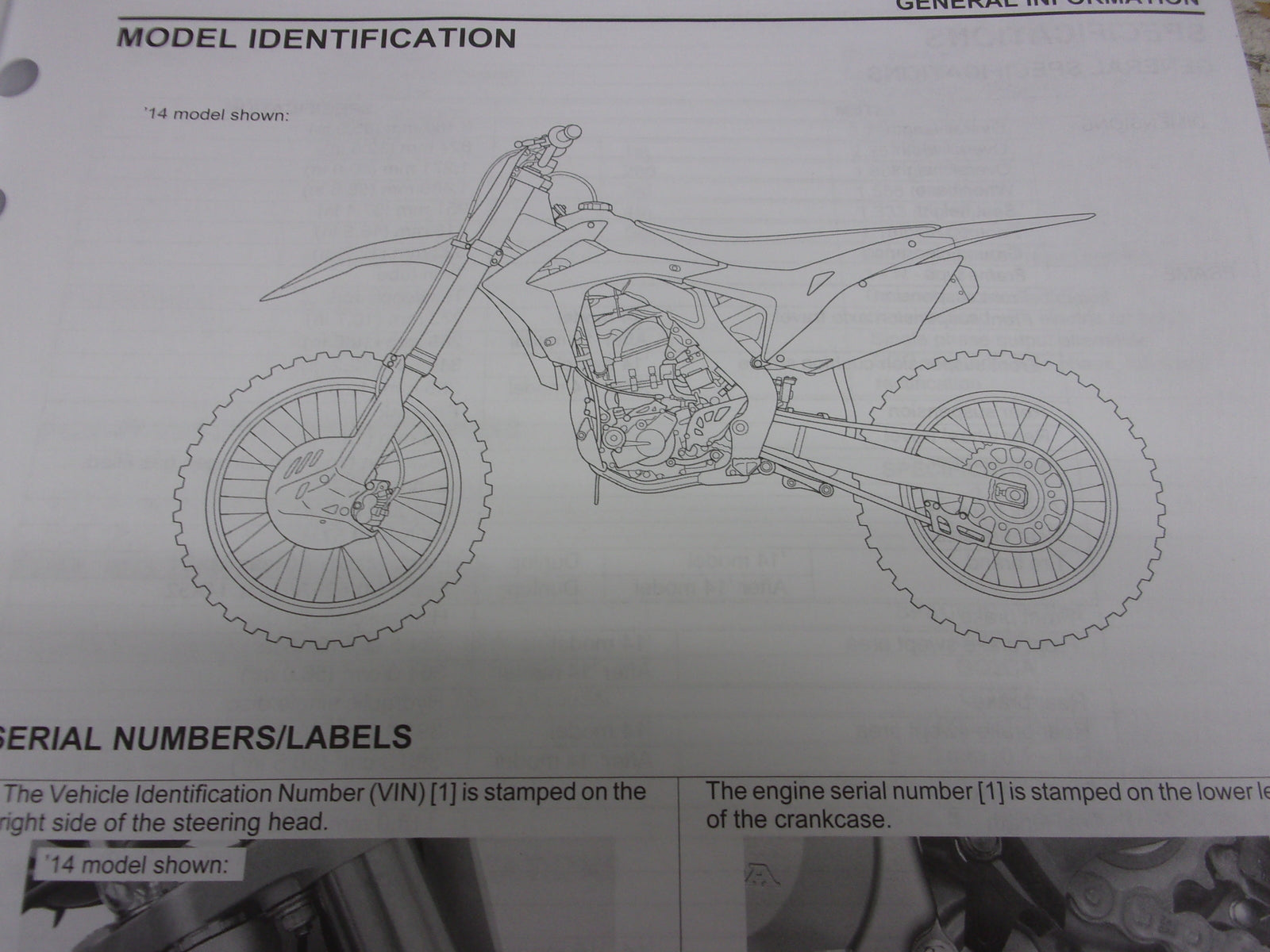 Honda Dirt Bike MX 2014-2007 CRF250R OEM Service Manual Part# 61KRN63