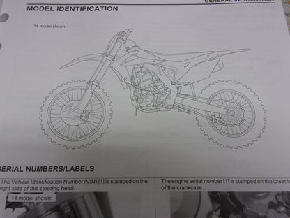 Honda Dirt Bike MX 2014-2007 CRF250R OEM Service Manual Part# 61KRN63