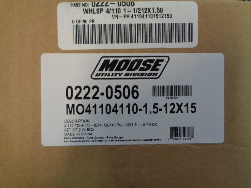Moose Racing Aluminum Wheel Spacers 4/110 1-1/212X1.50 0222-0506