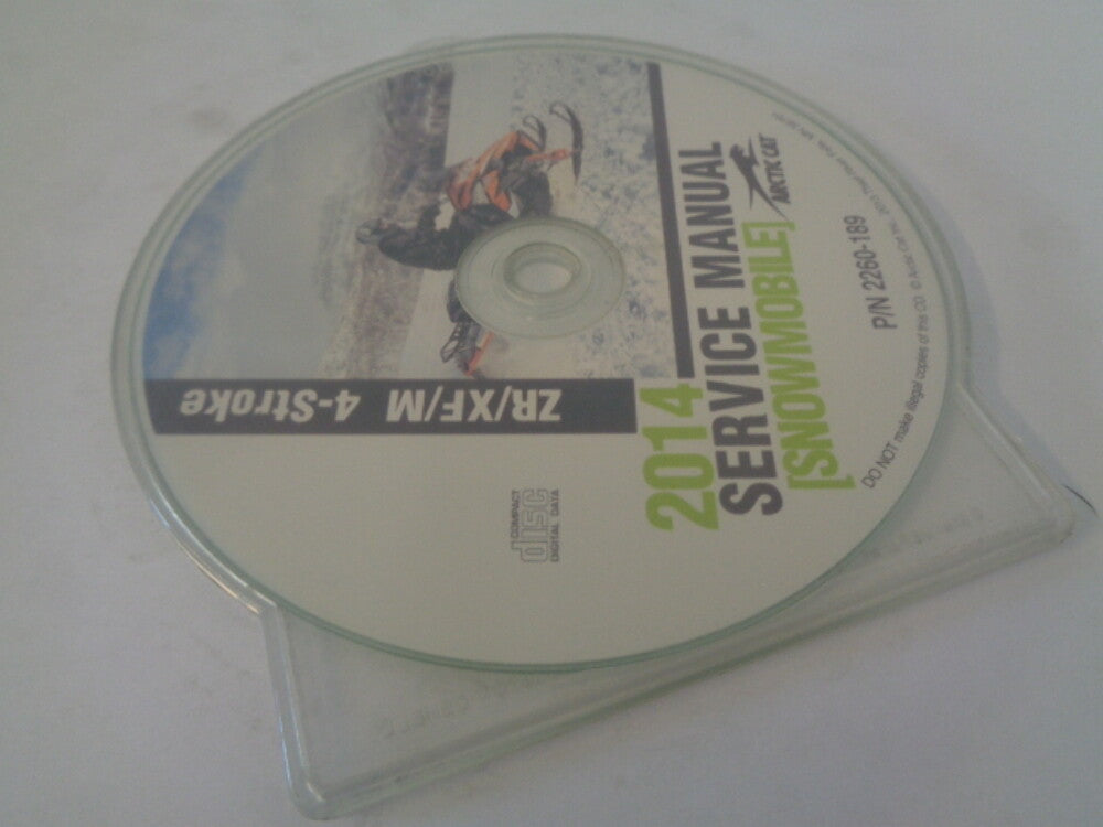 Arctic Cat Snowmobile 2014 ZR/XF/M 4-Stroke Service Manual CD Disc # 2260-189