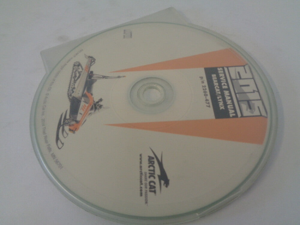 Arctic Cat Snowmobile 2015 Bearcat / Lynx Service Manual CD Disc Part# 2260-477
