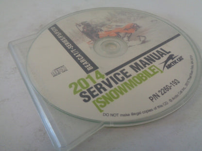 Arctic Cat Snowmobile 2014 Bearcat / T / F5 Service Manual CD Disc Part 2260-193