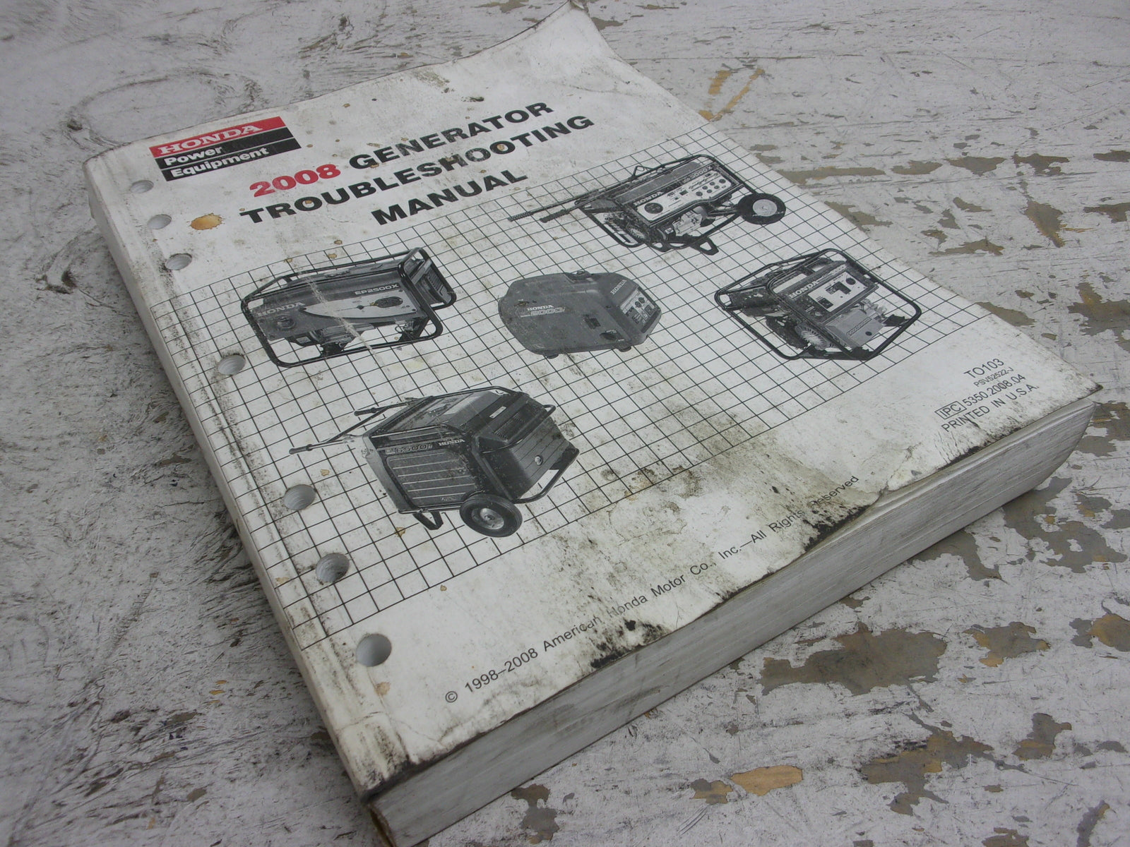 Honda Generator 2008 OEM Generator Troubleshooting Manual Part# TO103