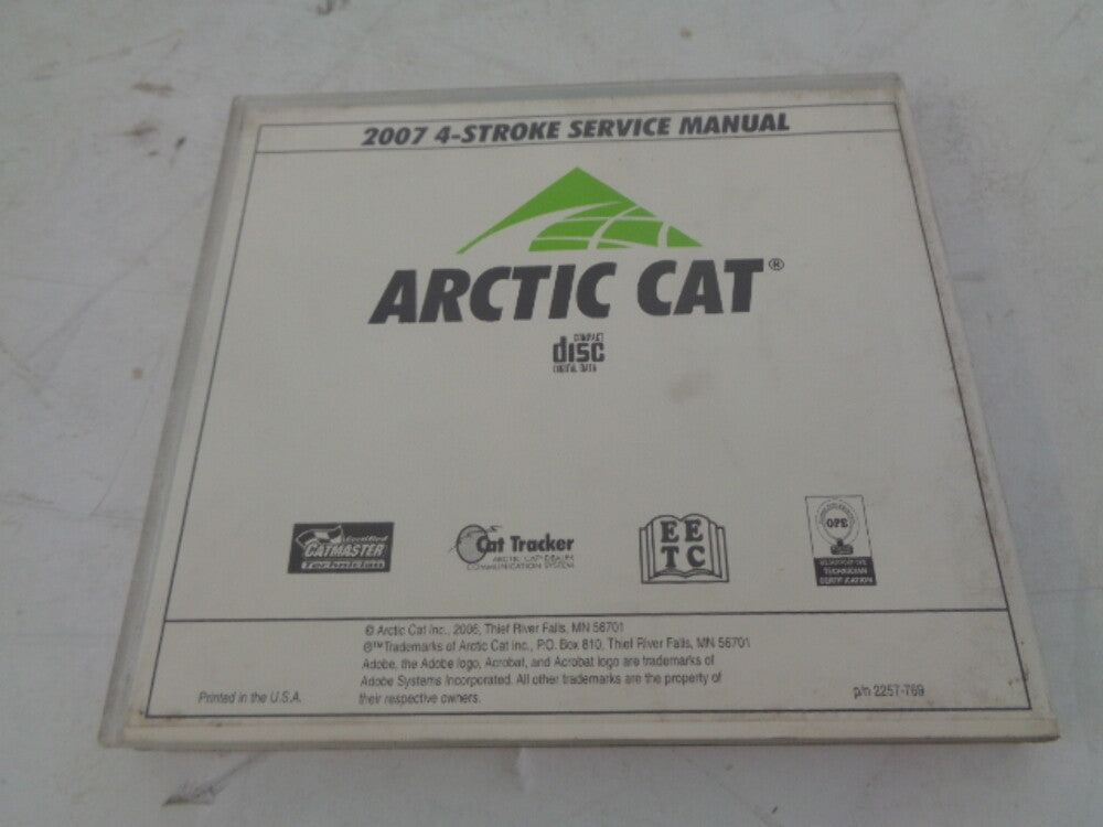 Arctic Cat 2007 4-Stroke Snowmobile Service Manual CD Disc Part# 2257-769